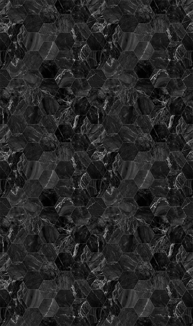 Marmor-Hexagon-Schwarz