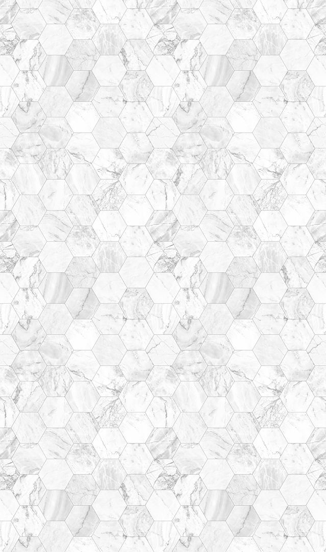 Marmor-Hexagon-Weiss